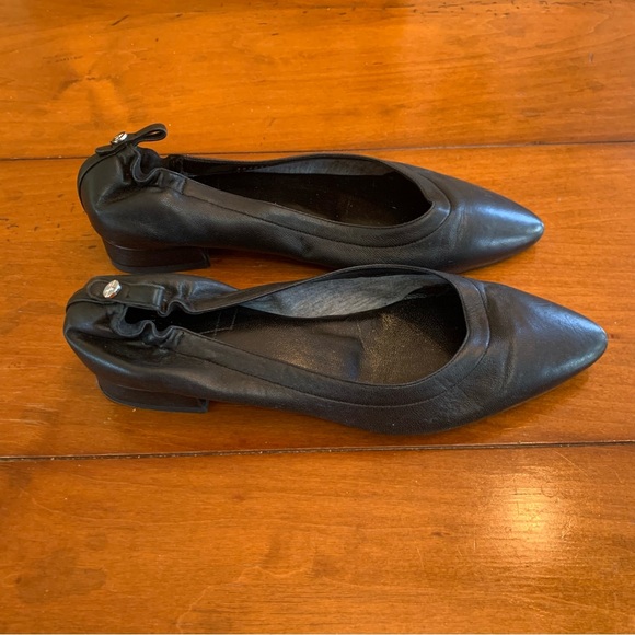 AQUATALIA SHOES BALLET FLATS LEATHER BLACK 7 1/2 Orig. $380. - Picture 3 of 8